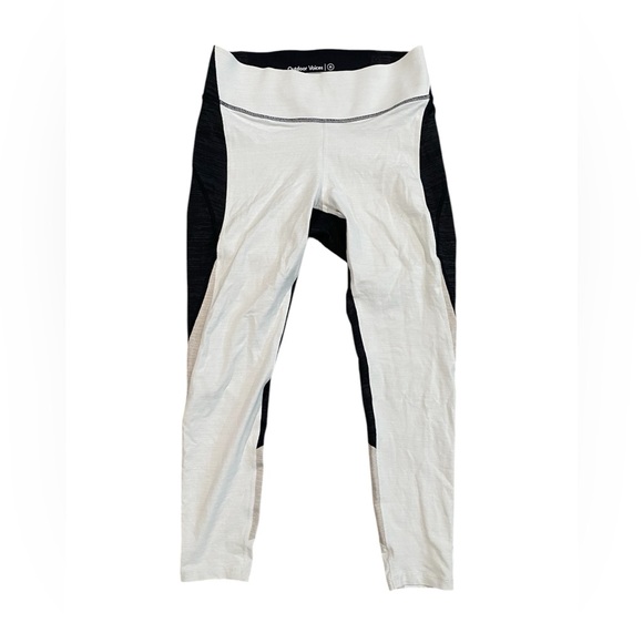 Women’s Outdoor Voices Colorblock Gray White Cropped Leggings Medium‎ - Picture 1 of 6